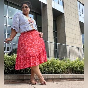 Talbots Floral Skirt Plus Size